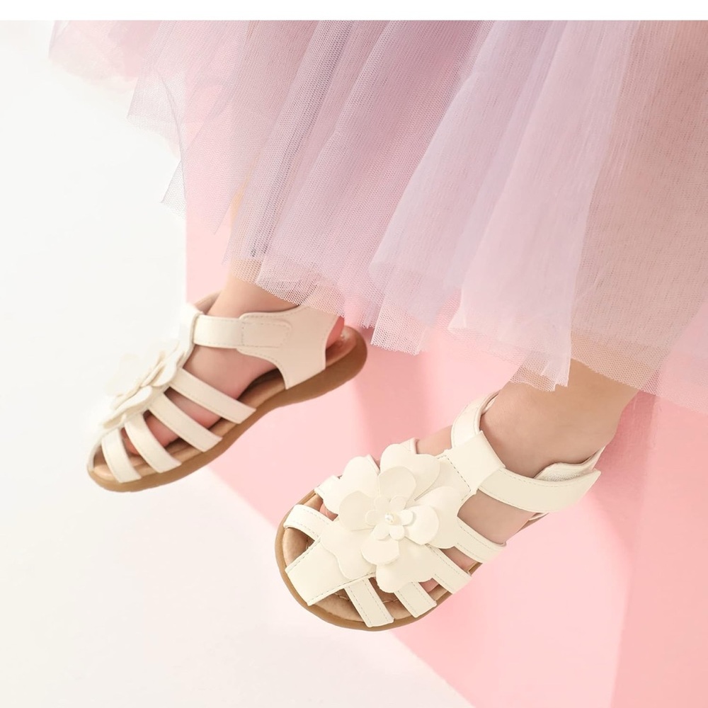 Girls Toddler/Little Kid Closed-toe Flower Summer Sandal Shoes size 7 - Picture 5 of 10